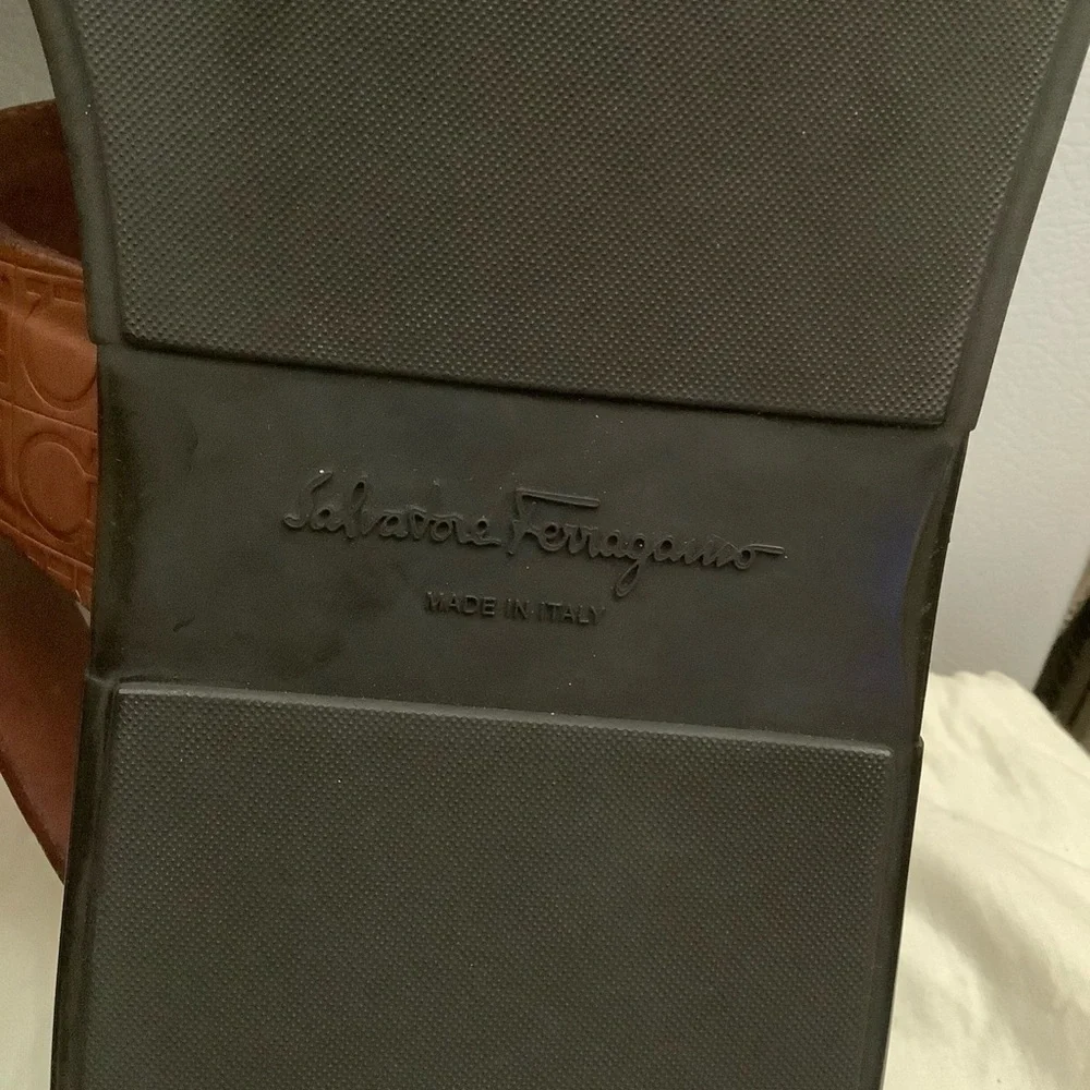 NOT FOR SALE RIGHT NOW Ferragamo Men’s Brown Leather Gancini Sandals - Picture 10 of 14